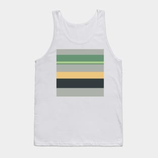 A world-class harmonization of Greyish, Onyx, Slate Green, Pale Olive Green and Sand stripes. Tank Top